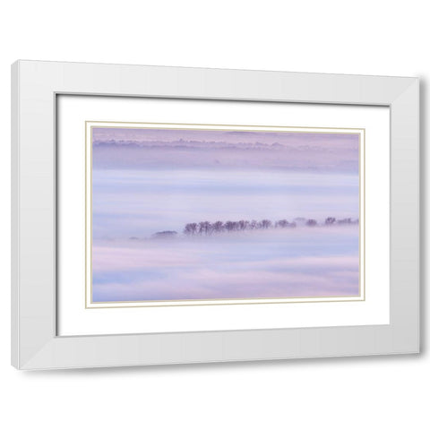 Mist Ripples II White Modern Wood Framed Art Print with Double Matting by Dautlich, Nick