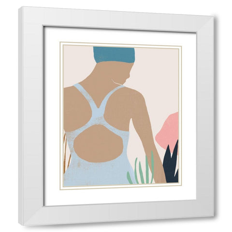 Femme Moderne I White Modern Wood Framed Art Print with Double Matting by Vess, June Erica