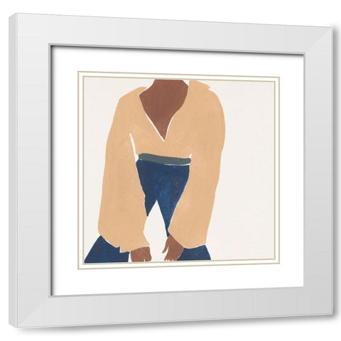Herself I White Modern Wood Framed Art Print with Double Matting by Wang, Melissa