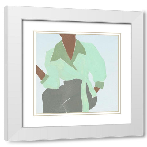 Herself VI White Modern Wood Framed Art Print with Double Matting by Wang, Melissa