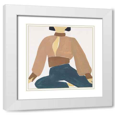 Herself VII White Modern Wood Framed Art Print with Double Matting by Wang, Melissa