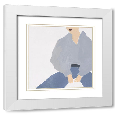 Herself X White Modern Wood Framed Art Print with Double Matting by Wang, Melissa