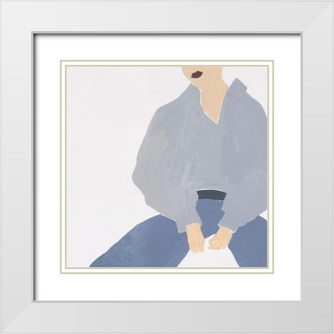 Herself X White Modern Wood Framed Art Print with Double Matting by Wang, Melissa
