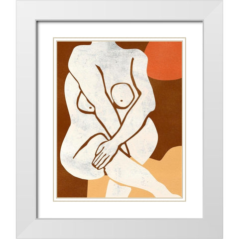 Heat I White Modern Wood Framed Art Print with Double Matting by Wang, Melissa
