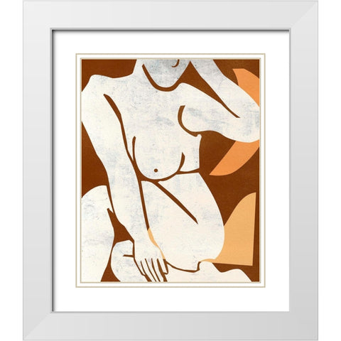 Heat IV White Modern Wood Framed Art Print with Double Matting by Wang, Melissa