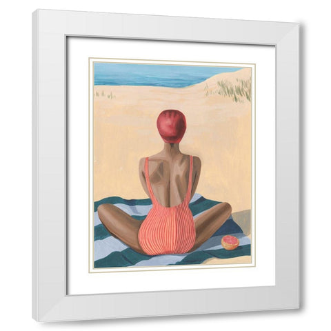 Pomello Beach I White Modern Wood Framed Art Print with Double Matting by Popp, Grace