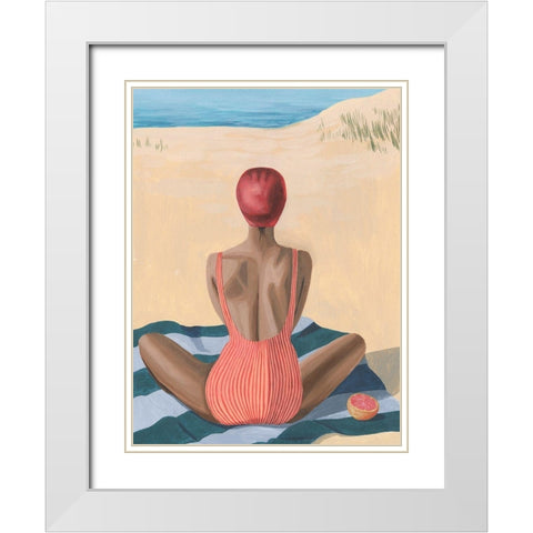 Pomello Beach I White Modern Wood Framed Art Print with Double Matting by Popp, Grace