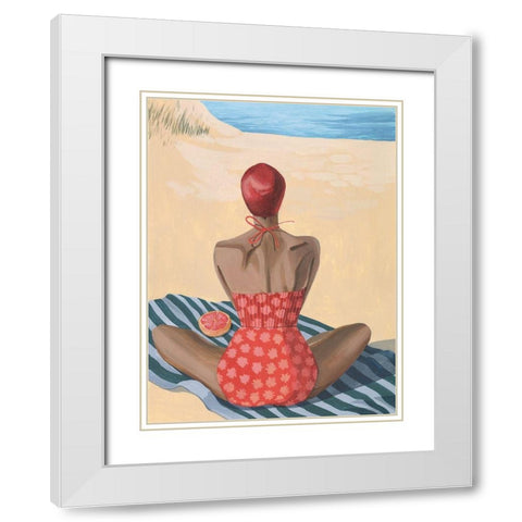 Pomello Beach II White Modern Wood Framed Art Print with Double Matting by Popp, Grace