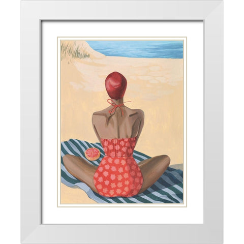 Pomello Beach II White Modern Wood Framed Art Print with Double Matting by Popp, Grace