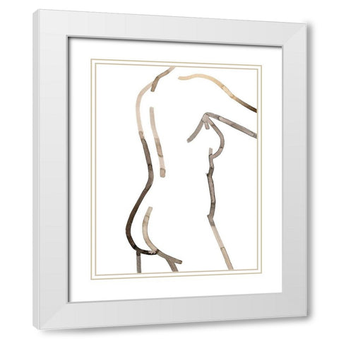 Her Lines III White Modern Wood Framed Art Print with Double Matting by Popp, Grace