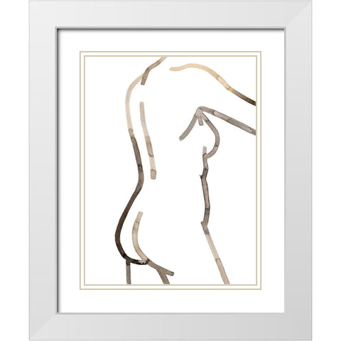 Her Lines III White Modern Wood Framed Art Print with Double Matting by Popp, Grace
