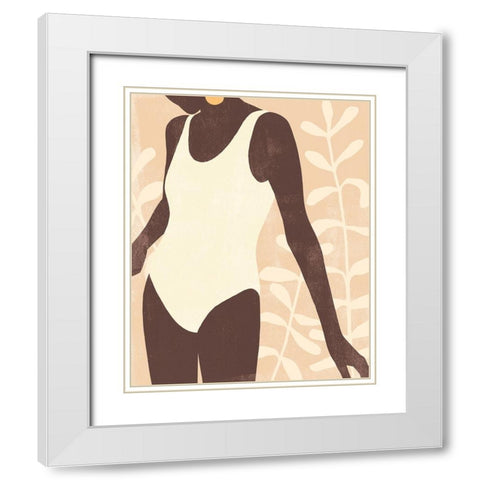 Sunbathers III White Modern Wood Framed Art Print with Double Matting by Scarvey, Emma