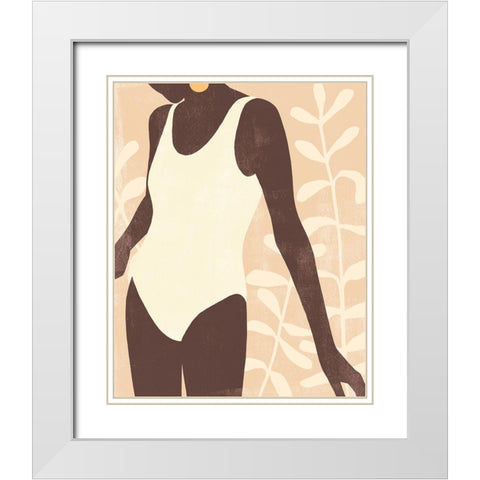 Sunbathers III White Modern Wood Framed Art Print with Double Matting by Scarvey, Emma