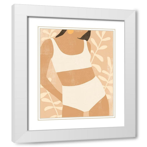 Sunbathers IV White Modern Wood Framed Art Print with Double Matting by Scarvey, Emma