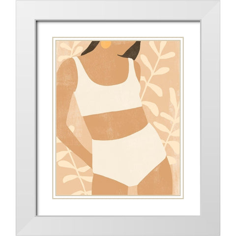 Sunbathers IV White Modern Wood Framed Art Print with Double Matting by Scarvey, Emma