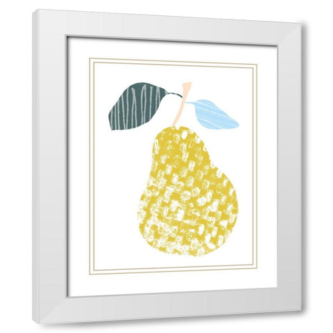 Cut Paper Fruit I White Modern Wood Framed Art Print with Double Matting by Vess, June Erica