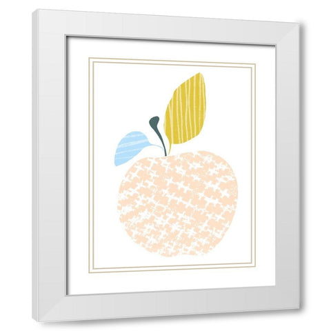 Cut Paper Fruit III White Modern Wood Framed Art Print with Double Matting by Vess, June Erica