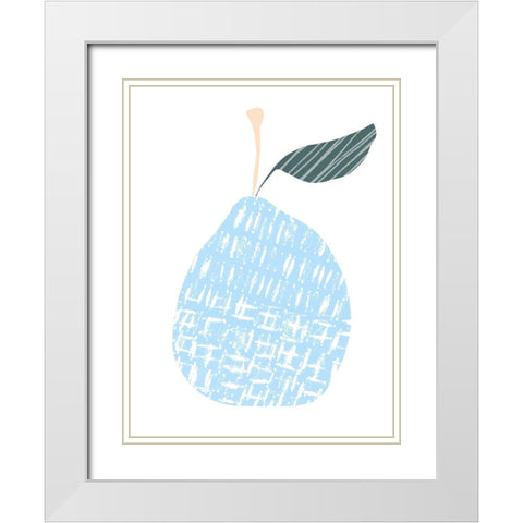 Cut Paper Fruit IV White Modern Wood Framed Art Print with Double Matting by Vess, June Erica