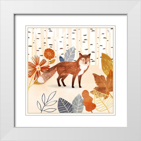 Cozy Autumn Woodland I White Modern Wood Framed Art Print with Double Matting by Borges, Victoria