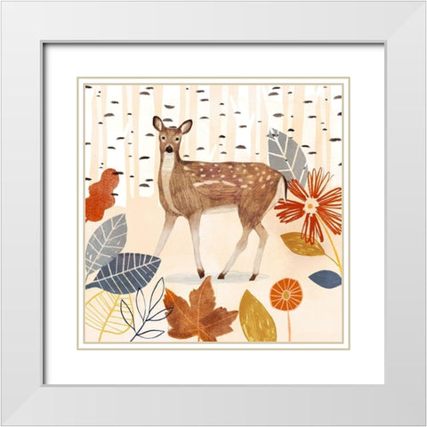 Cozy Autumn Woodland II White Modern Wood Framed Art Print with Double Matting by Borges, Victoria