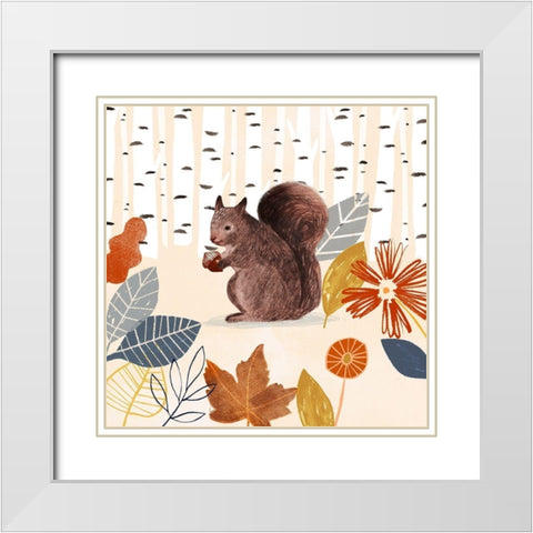 Cozy Autumn Woodland IV White Modern Wood Framed Art Print with Double Matting by Borges, Victoria