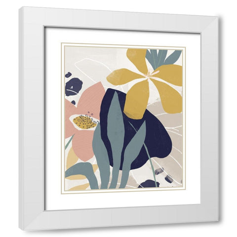 Paper Garden I White Modern Wood Framed Art Print with Double Matting by Vess, June Erica