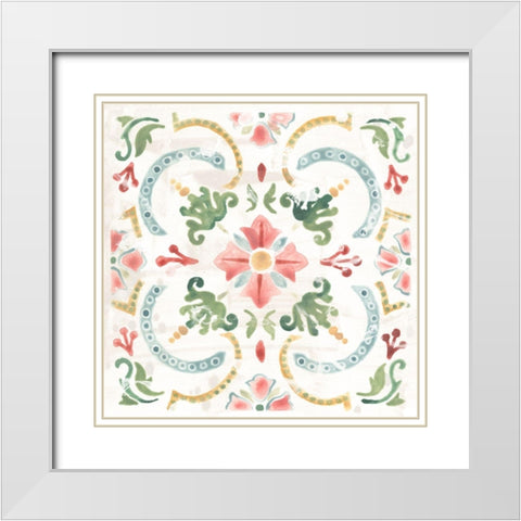 Boho Tile IV White Modern Wood Framed Art Print with Double Matting by Vess, June Erica