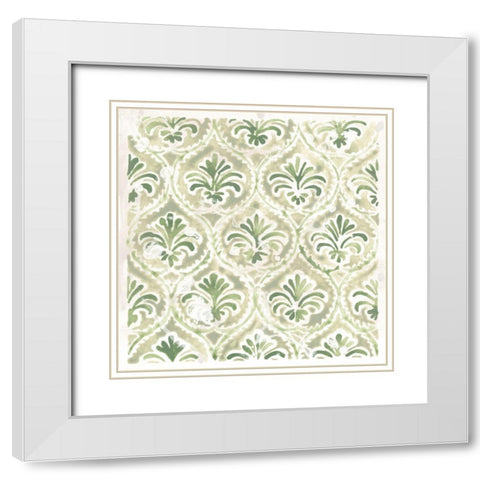 Boho Tile V White Modern Wood Framed Art Print with Double Matting by Vess, June Erica
