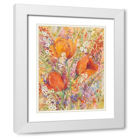 Spring Bloom I White Modern Wood Framed Art Print with Double Matting by OToole, Tim