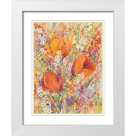 Spring Bloom I White Modern Wood Framed Art Print with Double Matting by OToole, Tim