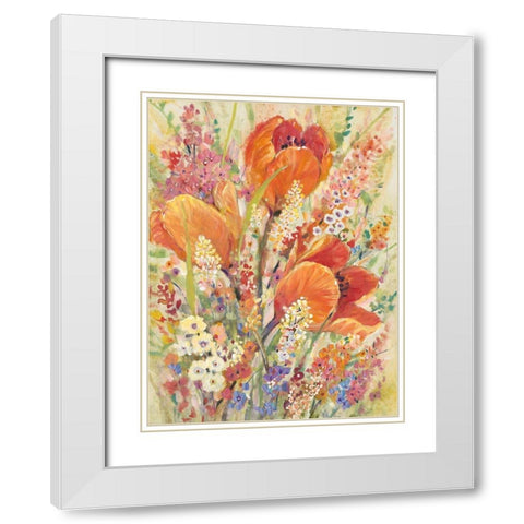 Spring Bloom II White Modern Wood Framed Art Print with Double Matting by OToole, Tim