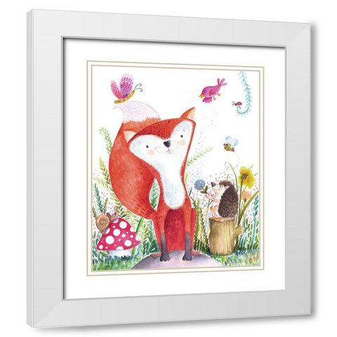 Forest Pals I White Modern Wood Framed Art Print with Double Matting by Hernandez, Larisa