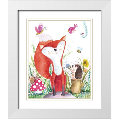 Forest Pals I White Modern Wood Framed Art Print with Double Matting by Hernandez, Larisa