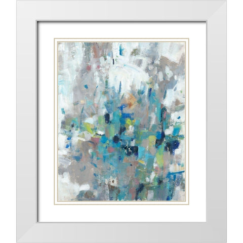 Edgy Blues II White Modern Wood Framed Art Print with Double Matting by OToole, Tim