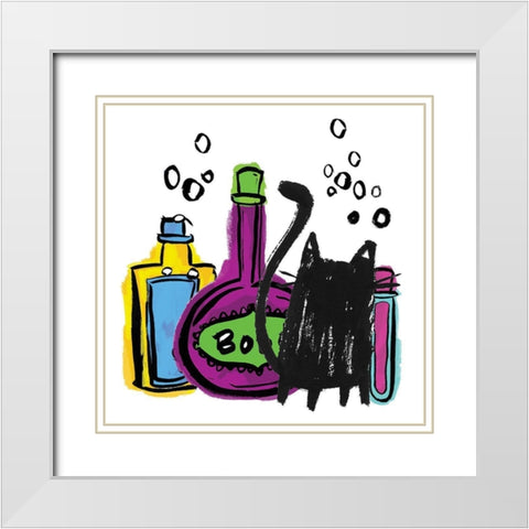 Toilin Trouble I White Modern Wood Framed Art Print with Double Matting by Hernandez, Larisa