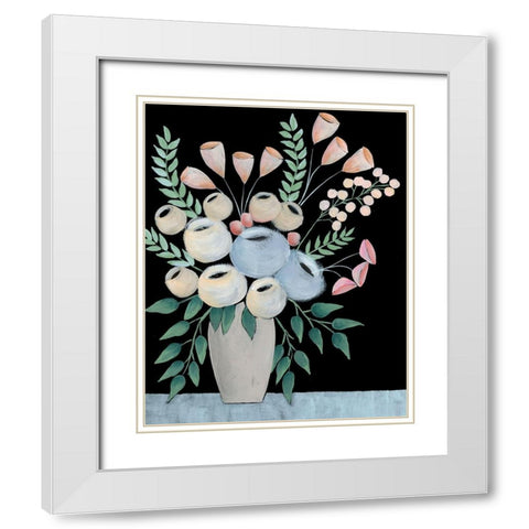 Rosada Floral II White Modern Wood Framed Art Print with Double Matting by Moore, Regina