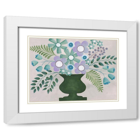 Lavanda Floral I White Modern Wood Framed Art Print with Double Matting by Moore, Regina