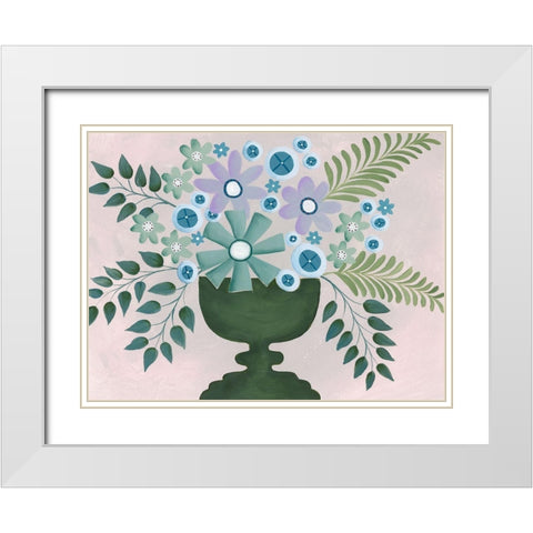 Lavanda Floral II White Modern Wood Framed Art Print with Double Matting by Moore, Regina