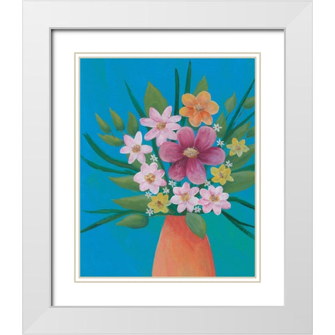 Jubilant Floral IV White Modern Wood Framed Art Print with Double Matting by Moore, Regina