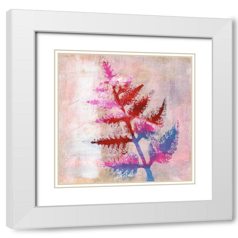 Dappled Fern I White Modern Wood Framed Art Print with Double Matting by Moore, Regina
