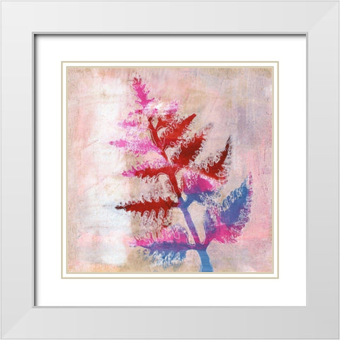 Dappled Fern I White Modern Wood Framed Art Print with Double Matting by Moore, Regina