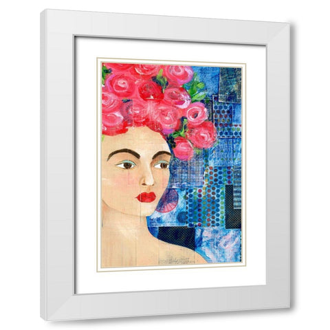 Flowers in her Hair I White Modern Wood Framed Art Print with Double Matting by Moore, Regina