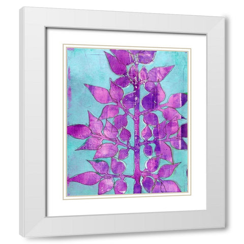 Purple Planta I White Modern Wood Framed Art Print with Double Matting by Moore, Regina