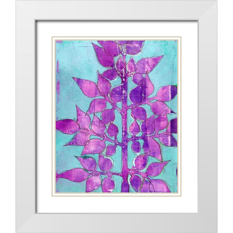 Purple Planta I White Modern Wood Framed Art Print with Double Matting by Moore, Regina