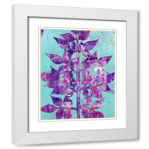 Purple Planta II White Modern Wood Framed Art Print with Double Matting by Moore, Regina