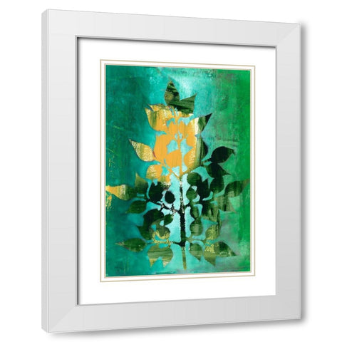 Changing Leaves I White Modern Wood Framed Art Print with Double Matting by Moore, Regina