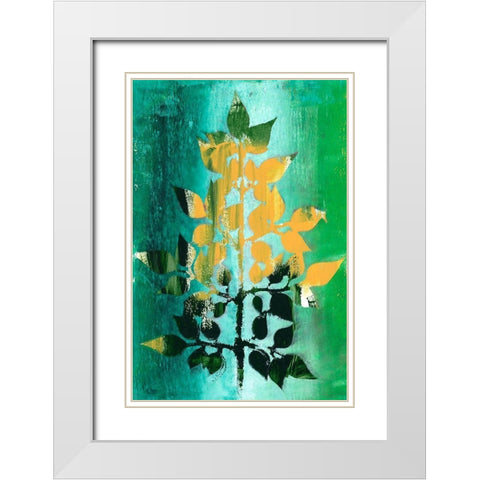 Changing Leaves III White Modern Wood Framed Art Print with Double Matting by Moore, Regina
