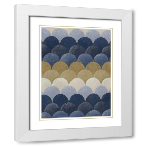 Navy Motif II White Modern Wood Framed Art Print with Double Matting by Zarris, Chariklia