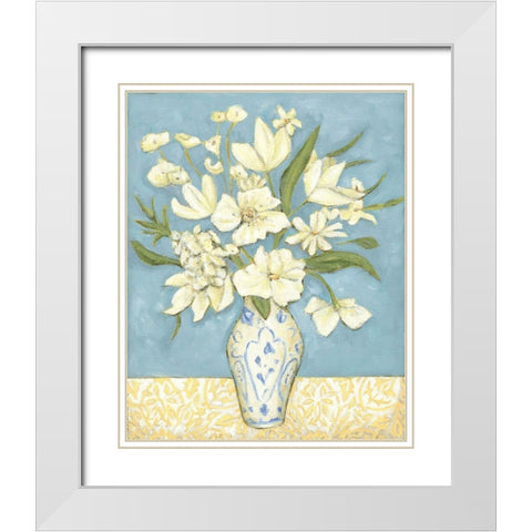 Springtime Bouquet I White Modern Wood Framed Art Print with Double Matting by Zarris, Chariklia