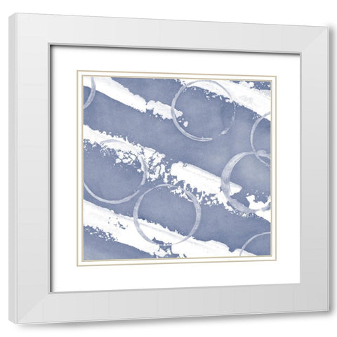 Indigo Rule III White Modern Wood Framed Art Print with Double Matting by Meagher, Megan